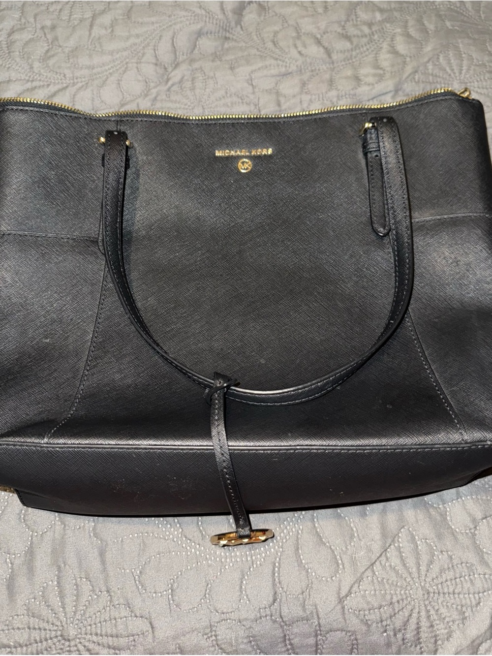 Michael Kors Black Leather Tote Bag